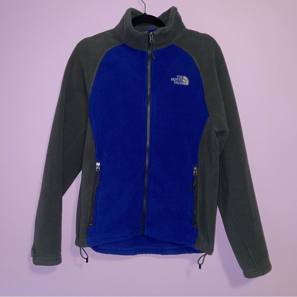 The North Face Mens S Blue and Gray Fleece Jacket